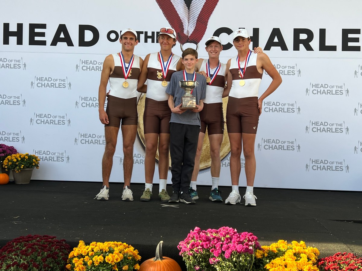 Brunswick rowers win Men’s Youth Fours race at 2024 Head of the Charles Regatta for first time in program history