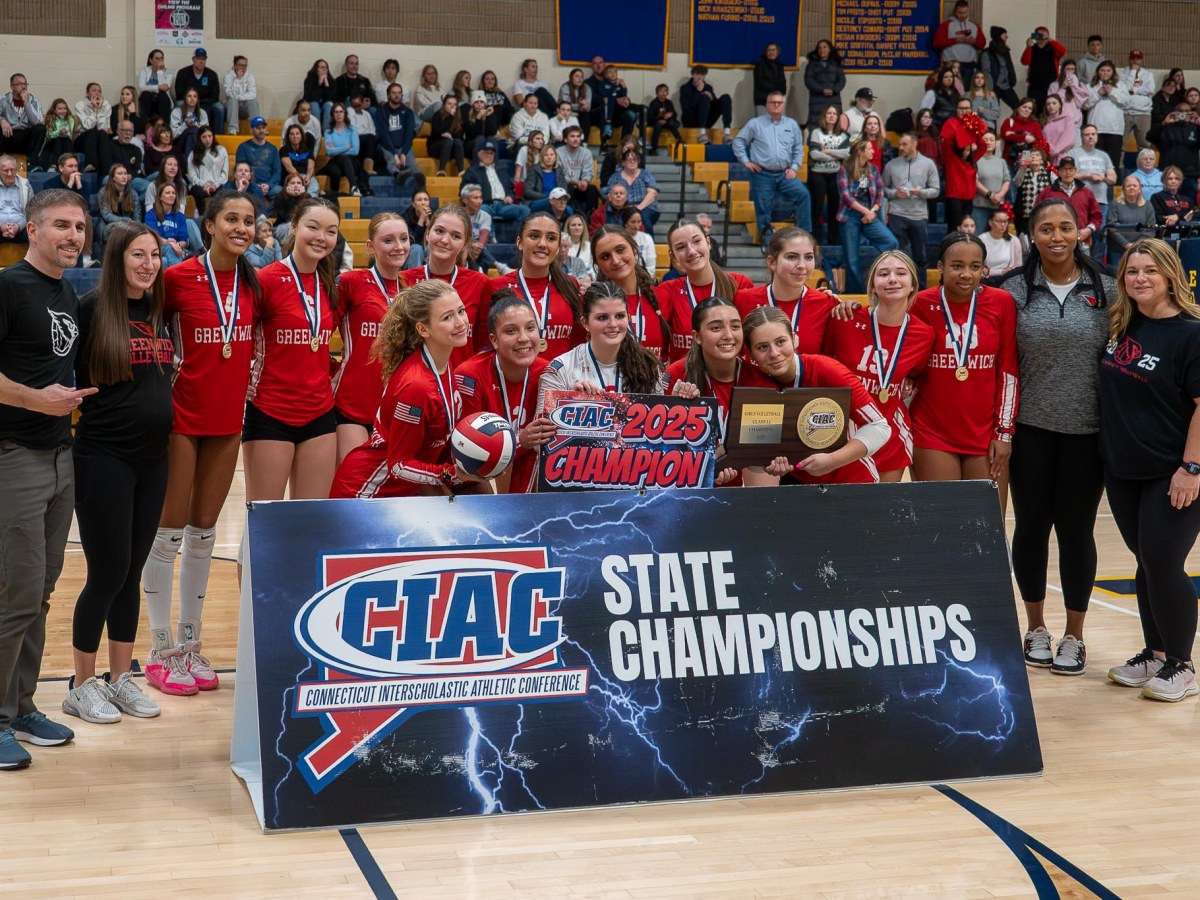 Greenwich High’s varsity girls volleyball team captures CIAC Class LL Tournament championship with win vs. Glastonbury