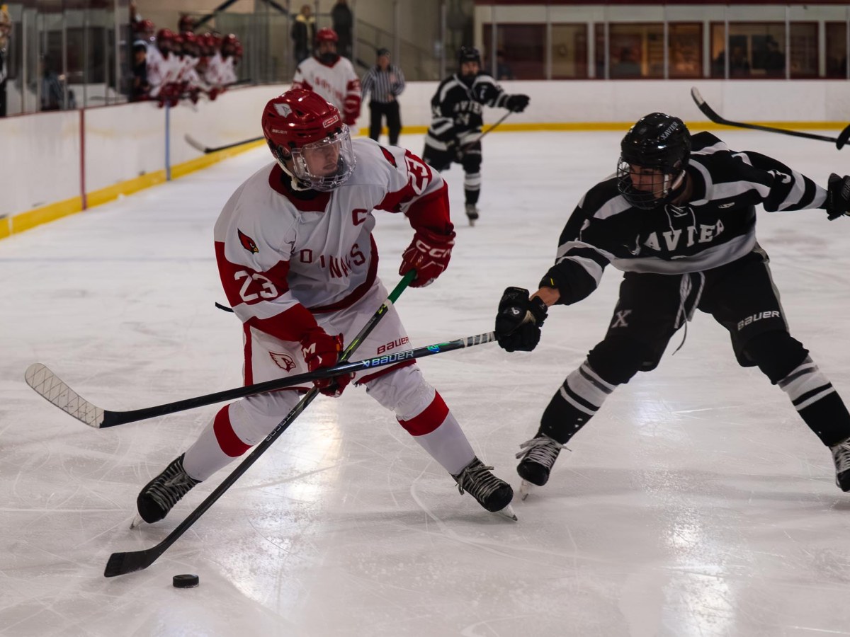 Greenwich High School boys ice hockey team edged by Xavier in overtime