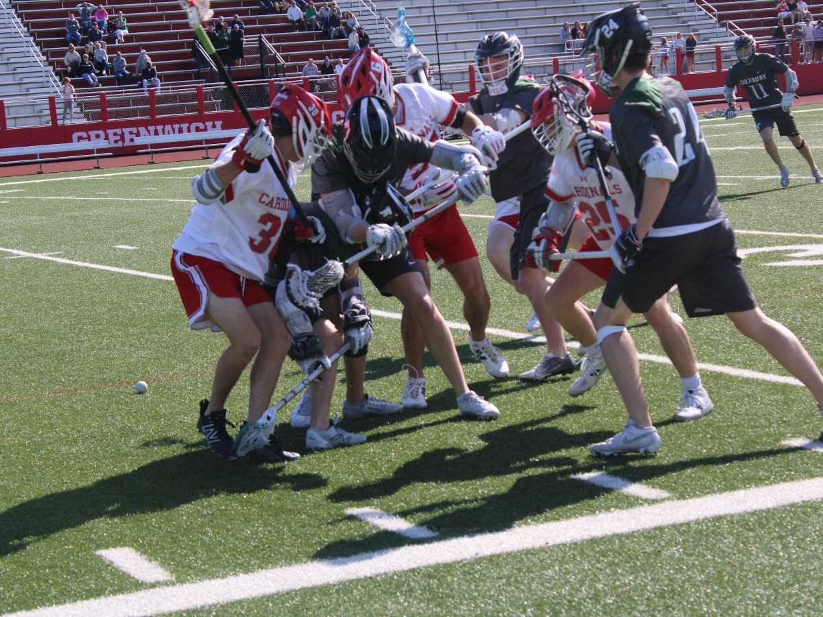 Greenwich High varsity boys lacrosse team too much for Duxbury in impressive home victory
